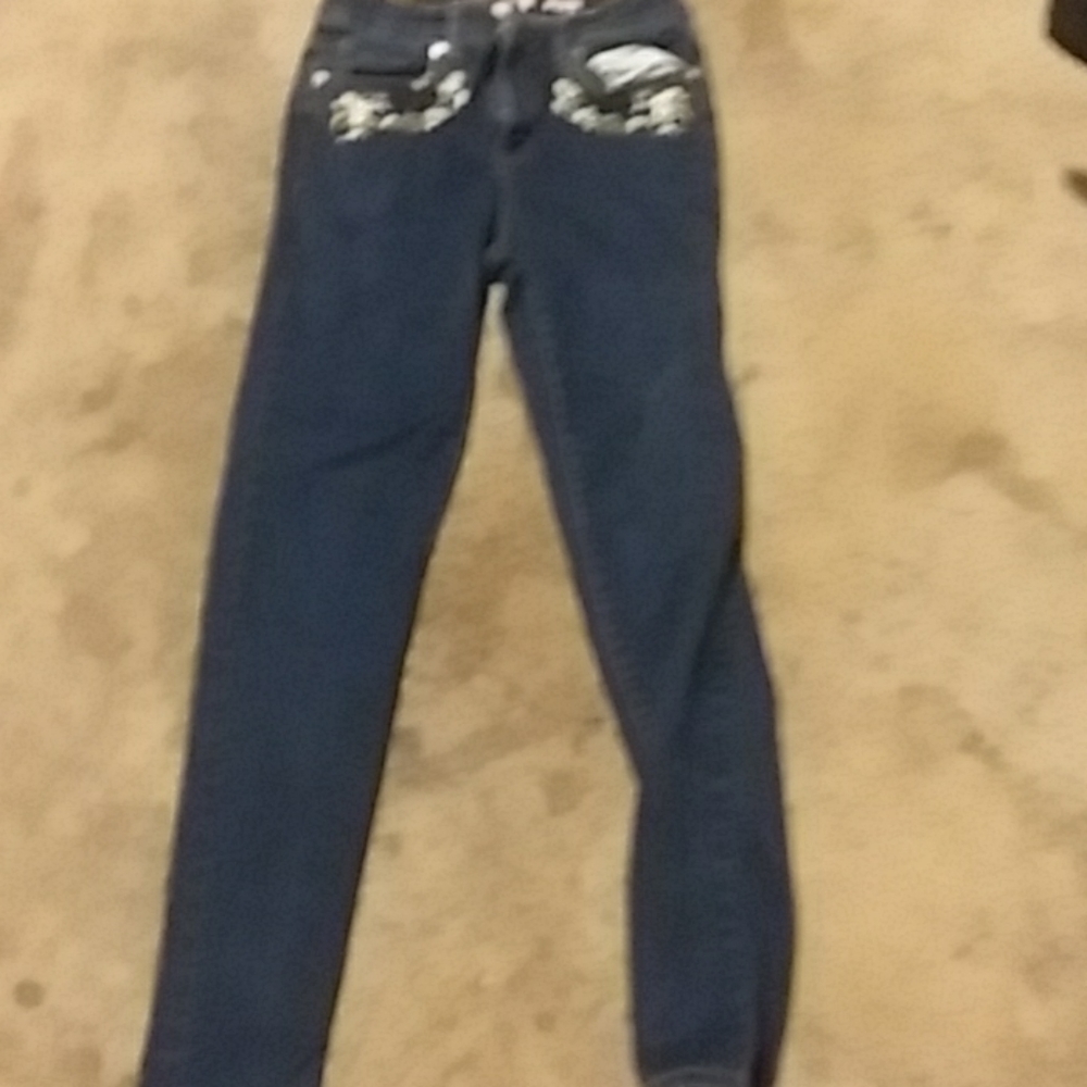 Jean's with floral decal